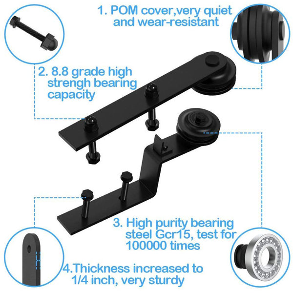 winsoon Sliding Single Bypass Double Door Barn Door Hardware Kit & Reviews Wayfair